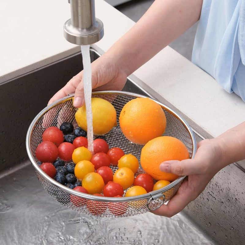 WHBDGP Dishwasher Basket,304 Stainless Steel Dishwasher Silverware Basket,Replacement Utensil Mesh Drain Silverware Holder for Chopstick Fruits,Scoops (Silver, Round) - Image 5